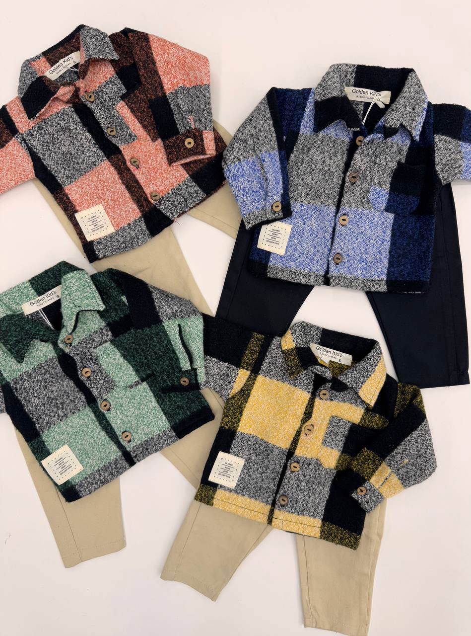 Plaid shirt and linen pants set (2) ست پیراهن چهارخانه با شلوار کتان - Image 1