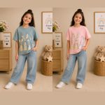 تیشرت دخترانه چهار خرگوش