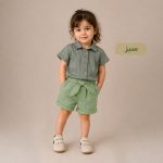 تیشرت شلوارک دخترانه نگین دار گلدن